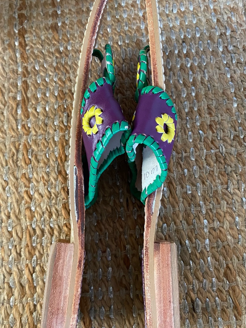 Rare Jack Rogers x Kenny Scharf Limited Edition Daisy Sandal Purple Green 10M - Picture 5 of 10